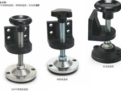 Dough mixer adjustment foot assembly